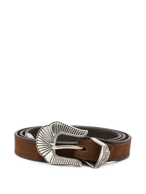 ERALDO engraved-buckle suede belt