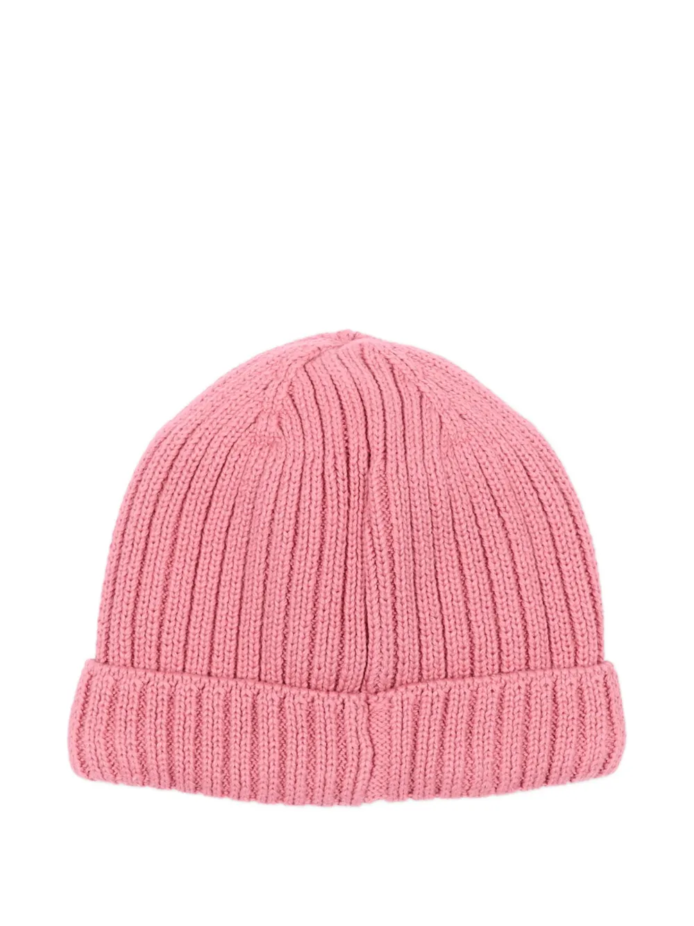Petit Bateau Ribgebreide muts met logo-patch Roze