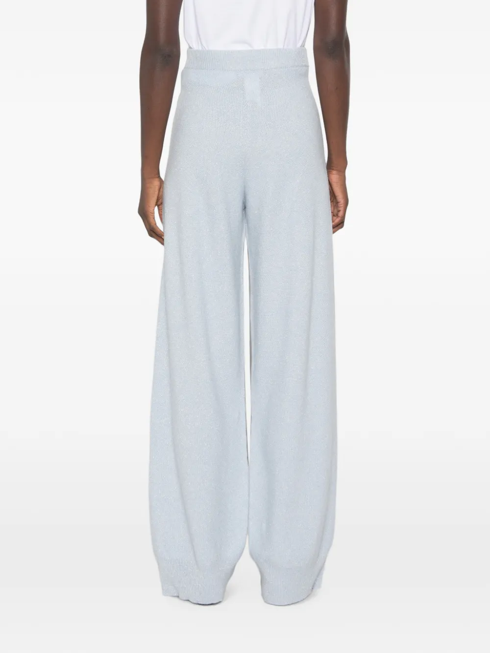 Fabiana Filippi metallic-effect wide-leg trousers Blauw