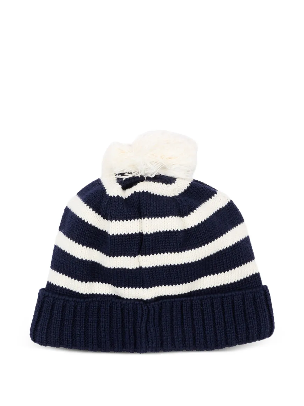 Petit Bateau Gestreepte muts met hartpatch Blauw