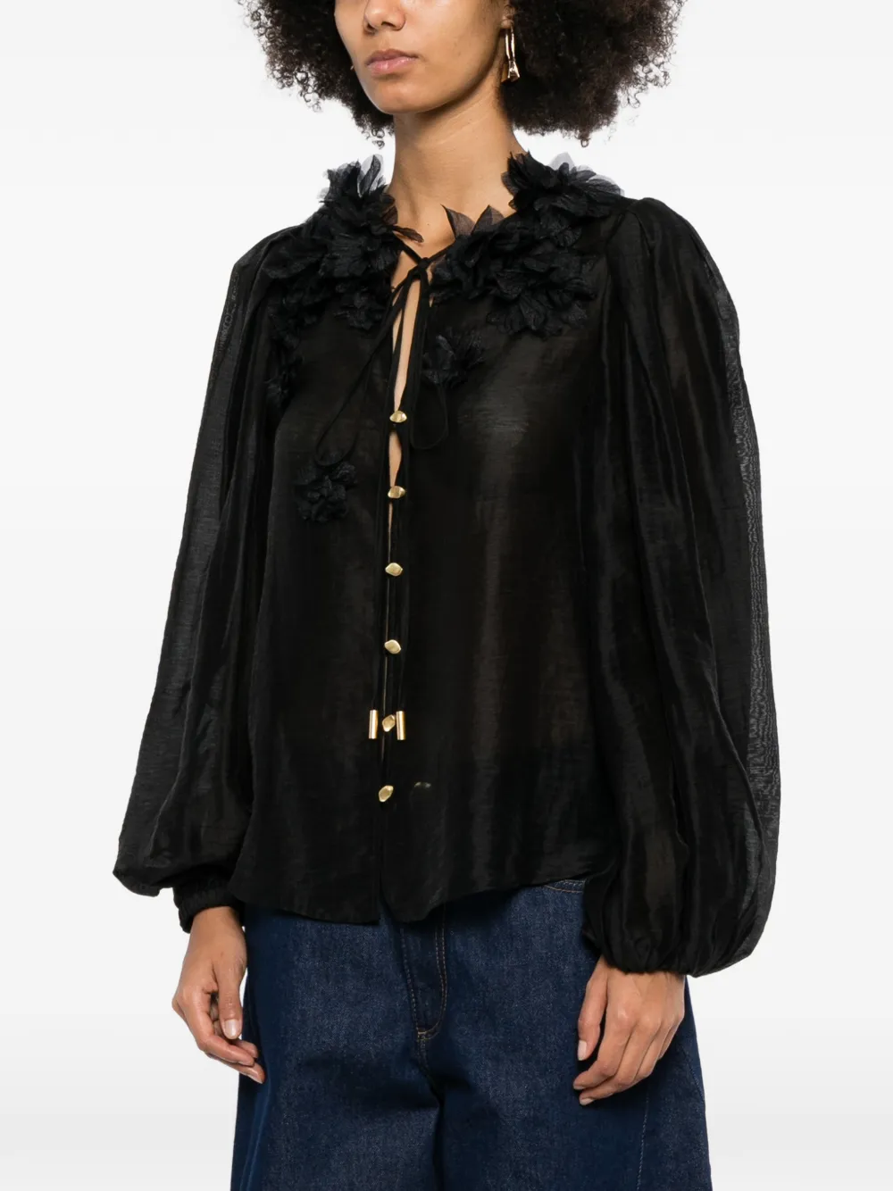 Aje Demi blouse Zwart
