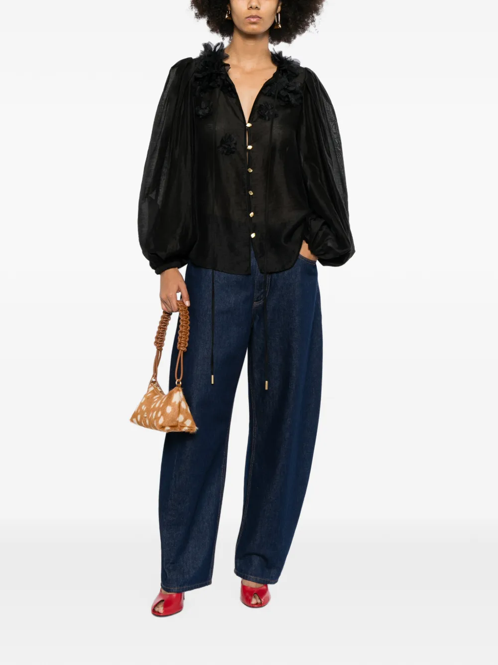 Aje Demi blouse Zwart