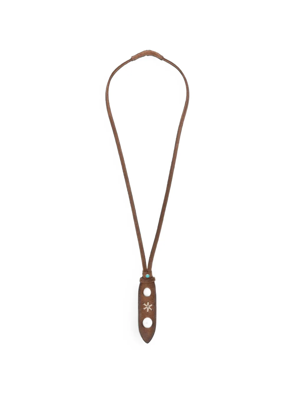 ERALDO embroidered leather eyewear necklace - Braun