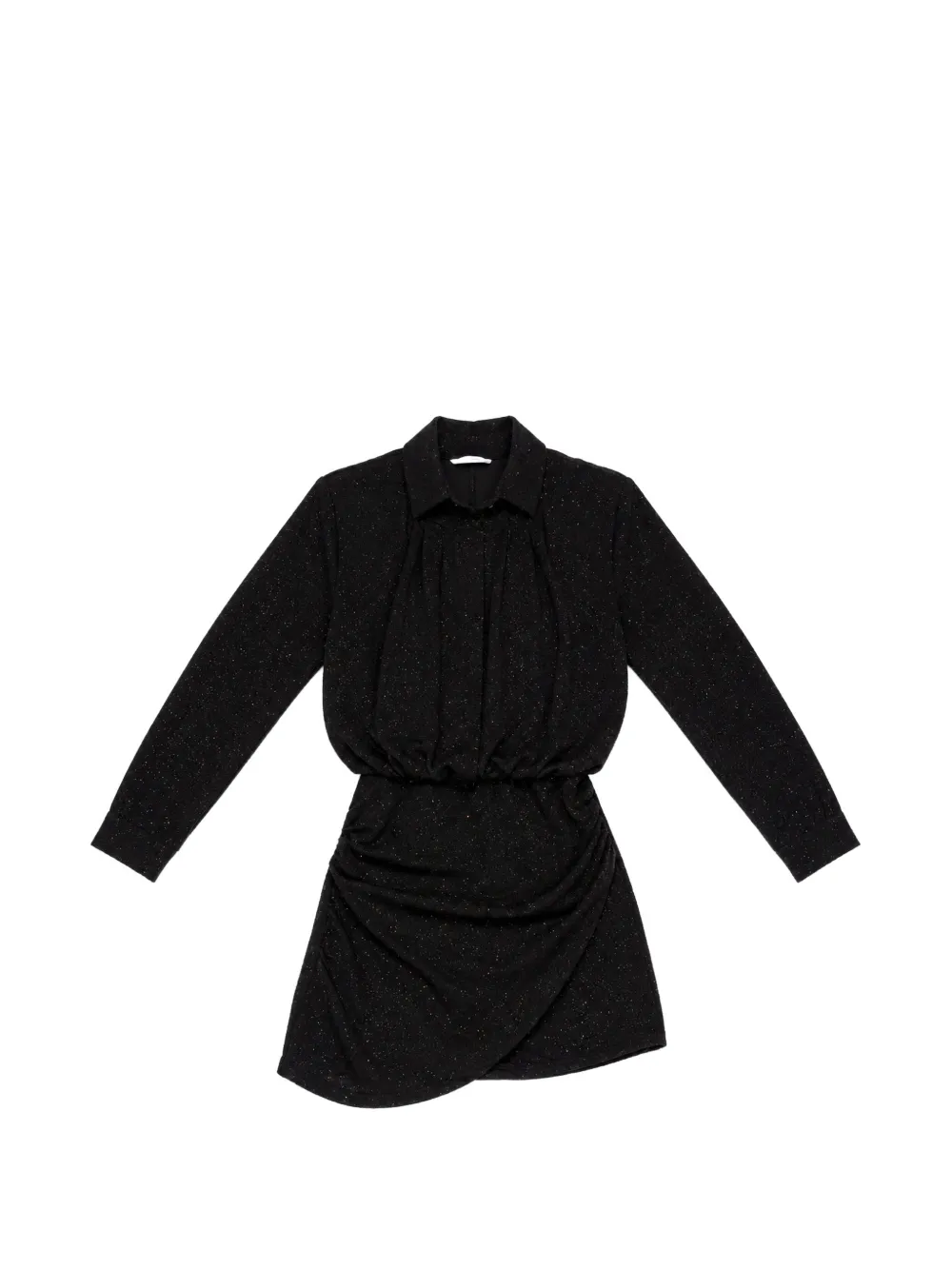 Miss Grant Kids glitter-effect ruched dress - Nero