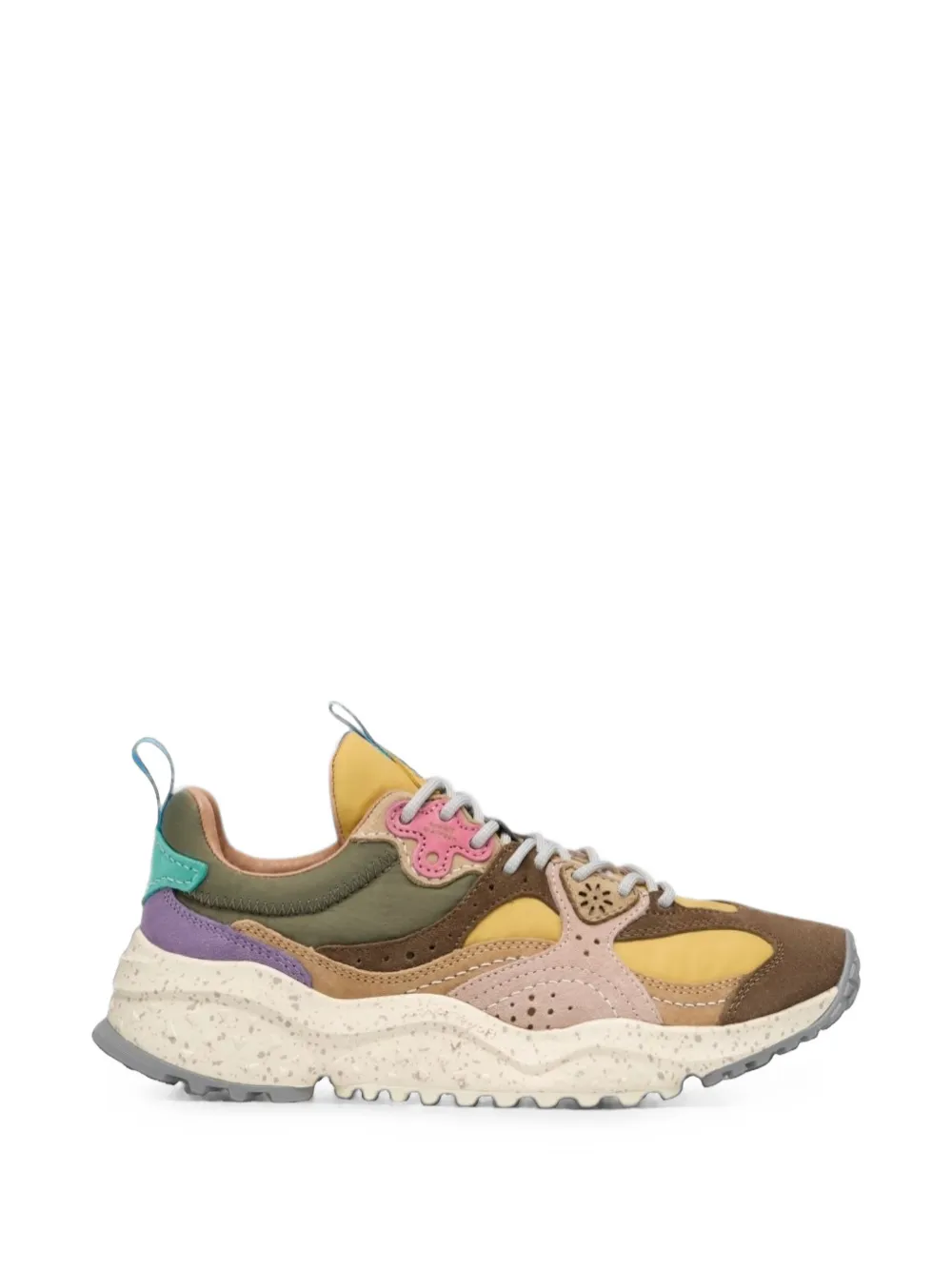 FLOWER MOUNTAIN Wave suede overlapping sneakers