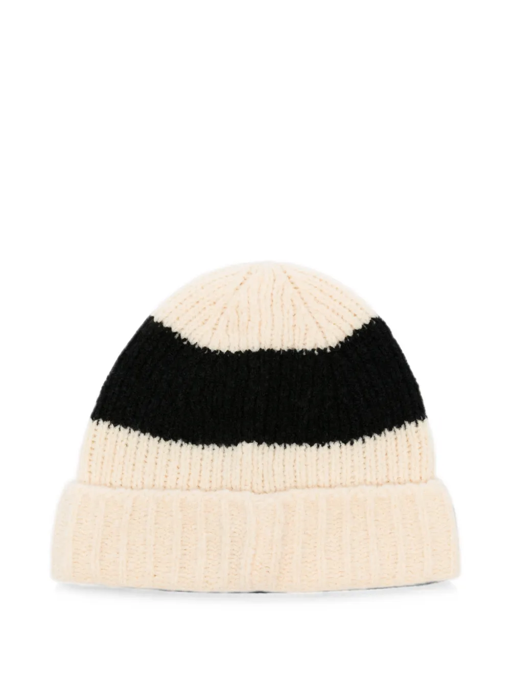 Moncler Gestreepte muts met logopatch Beige