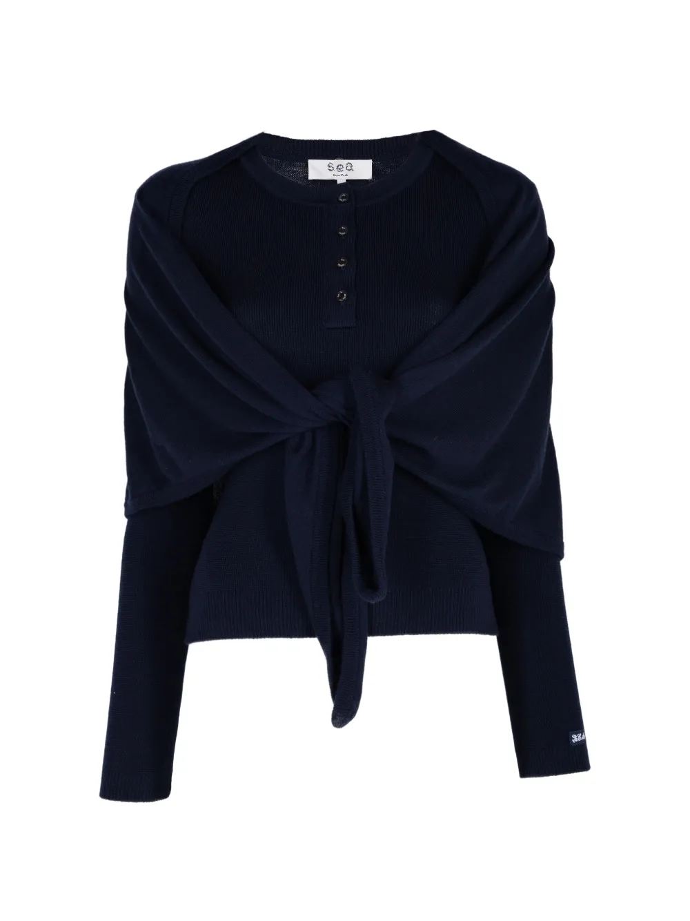 Sea Jane ribgebreide Henley trui Blauw