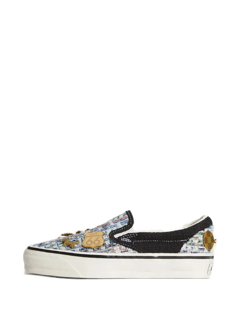 Vans Classic Premium charm-embellished tweed slip-on sneakers - Schwarz