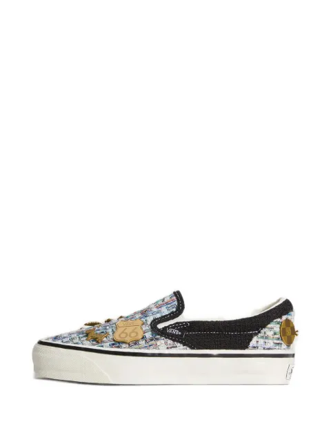 Vans Classic Premium charm-embellished tweed slip-on sneakers