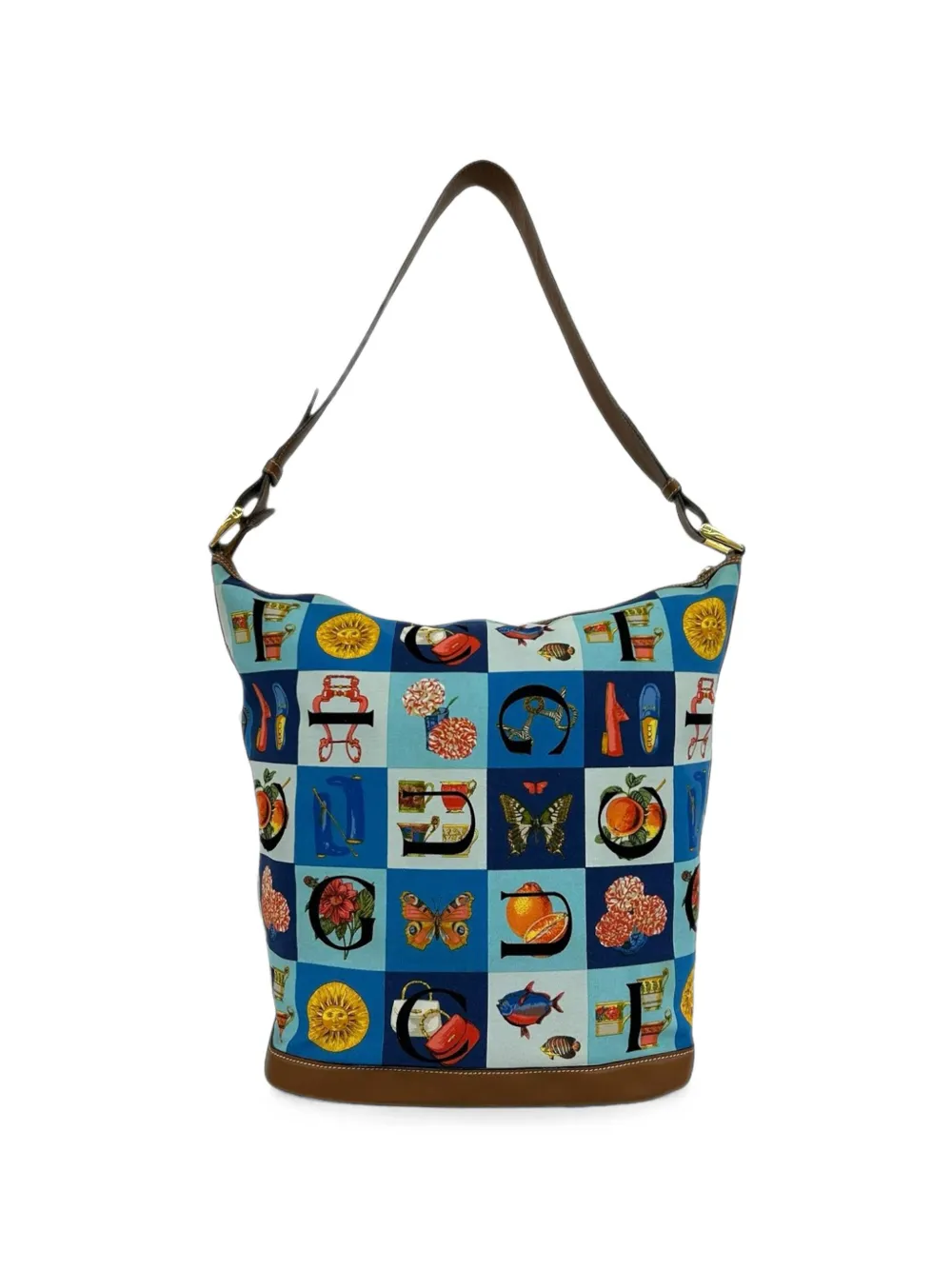 Gucci Pre-Owned 1990-2000 プリント キャンバス ショルダーバッグ