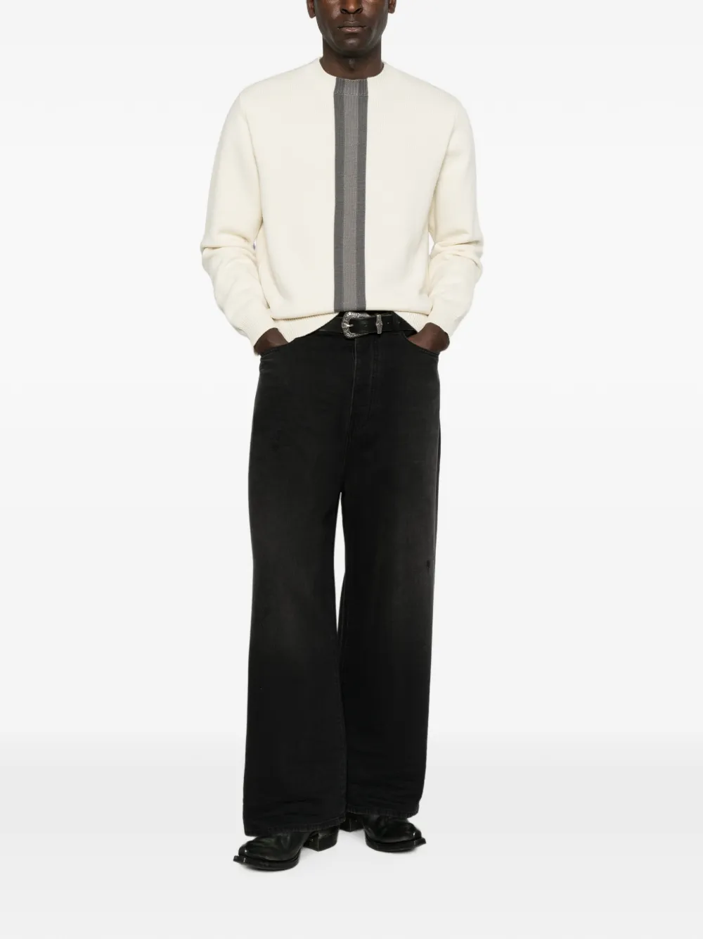 Gucci Trui met ronde hals en gestreept detail Wit