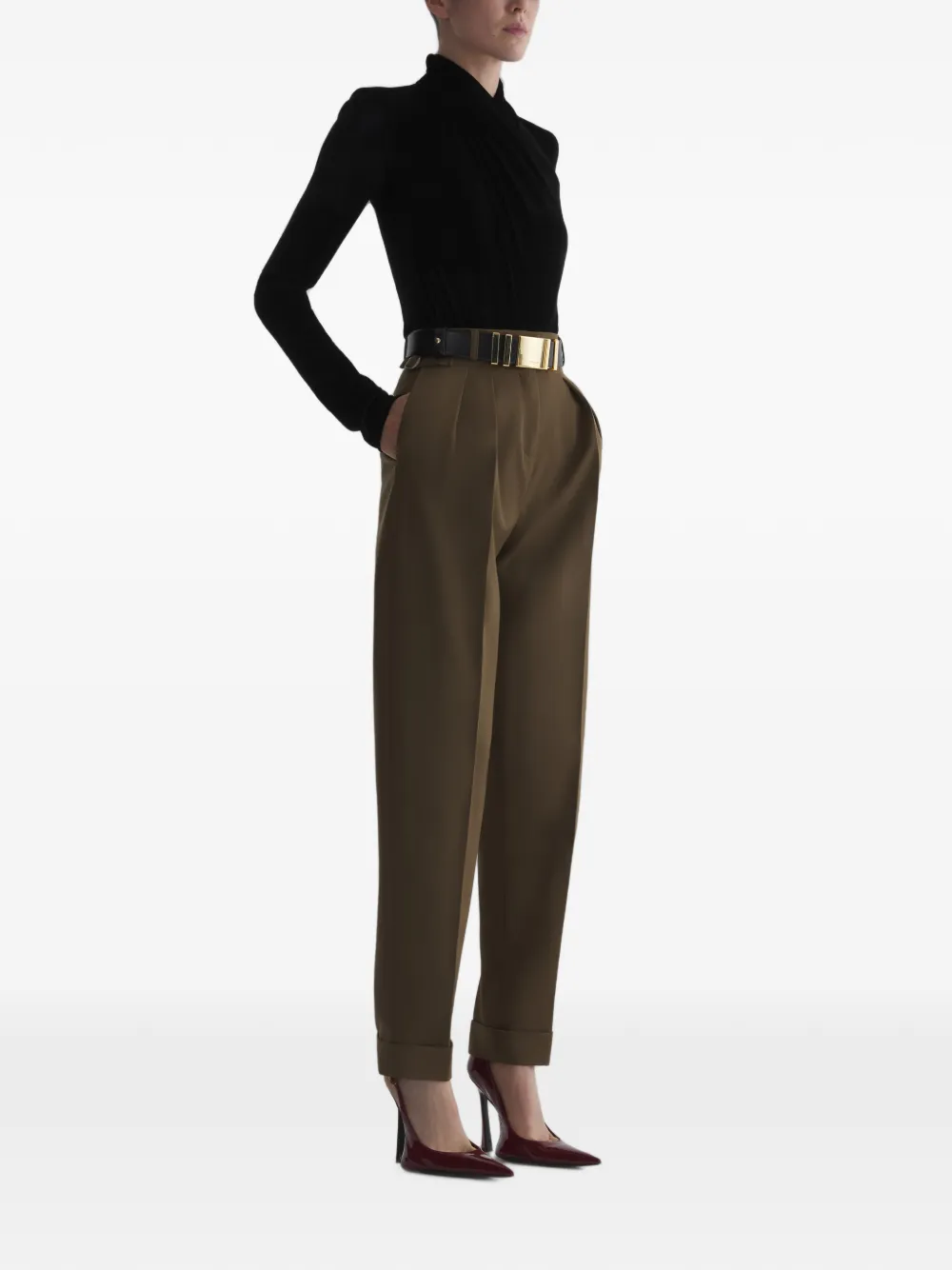 Mugler Taps toelopende broek Groen