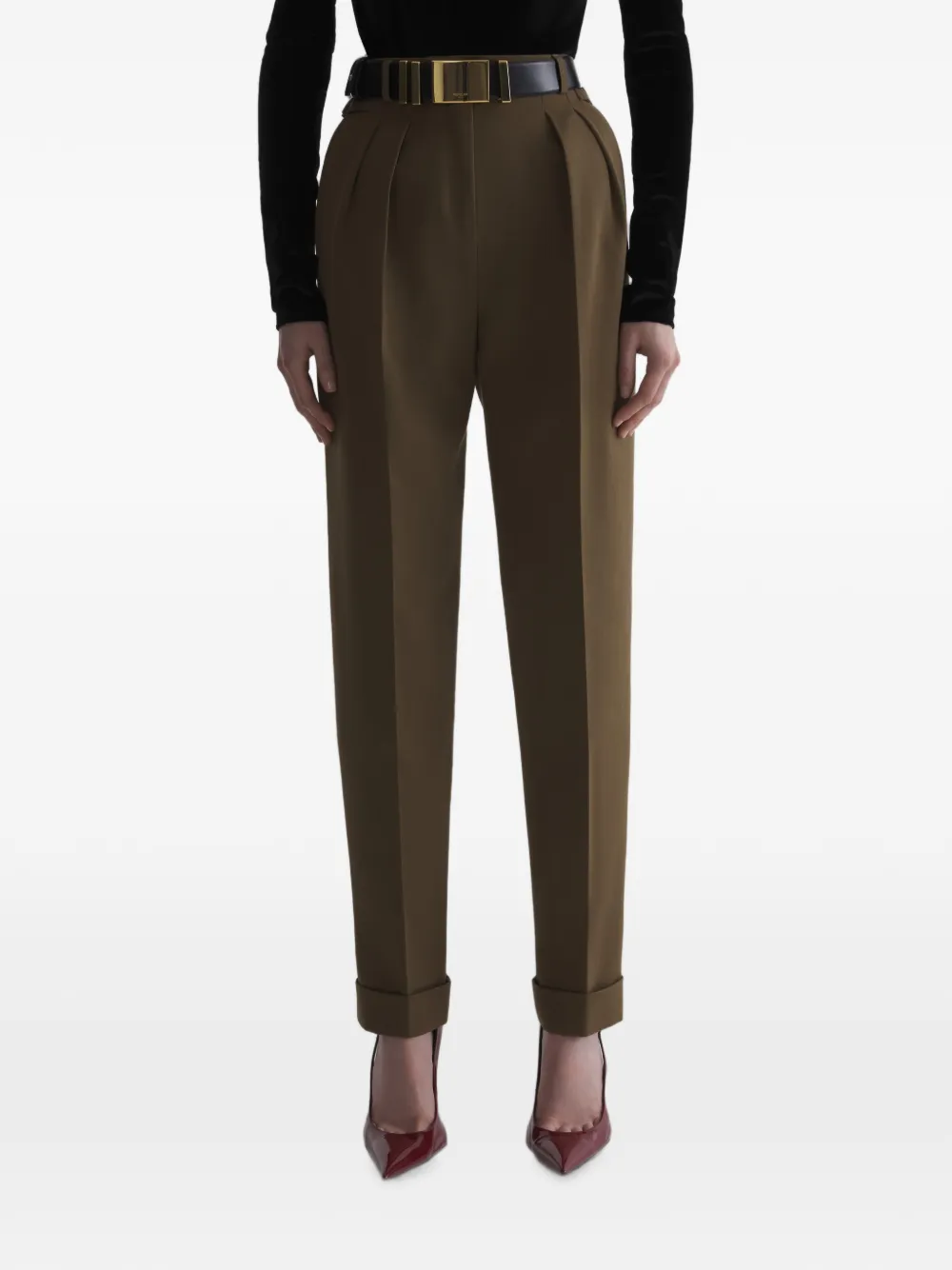 Mugler kaki carrot pants