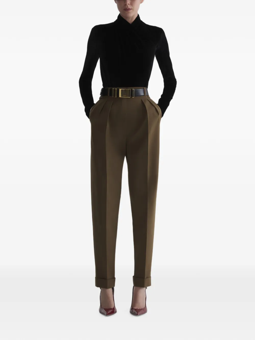 Mugler Taps toelopende broek Groen