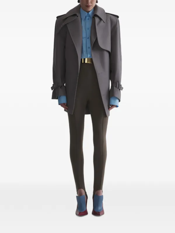 Mugler Grey Short Trench Coat