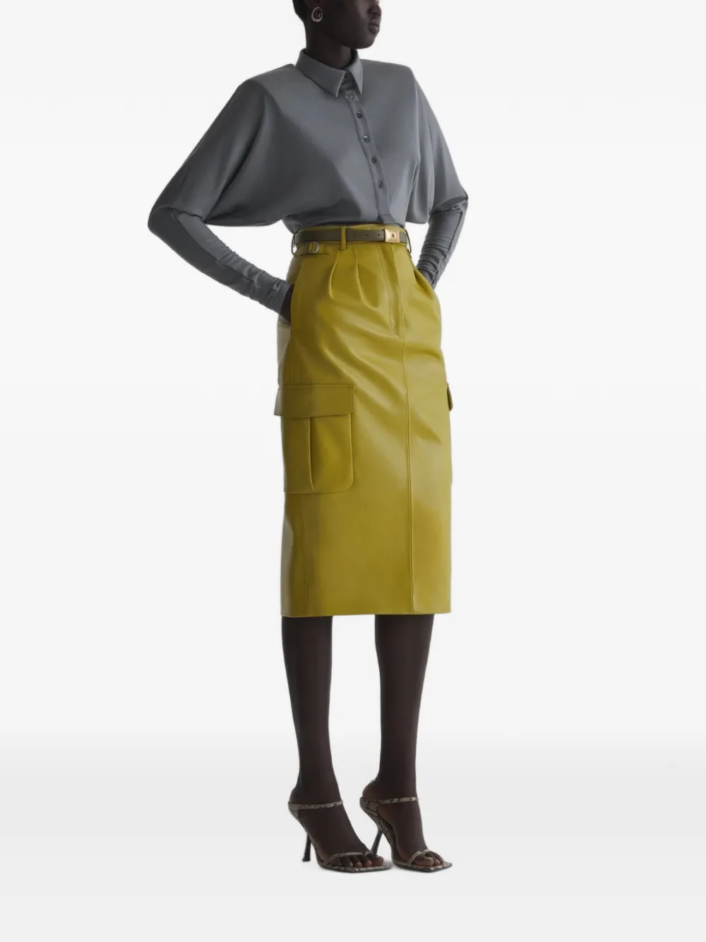 Mugler Body met vleemuismouwen Geel