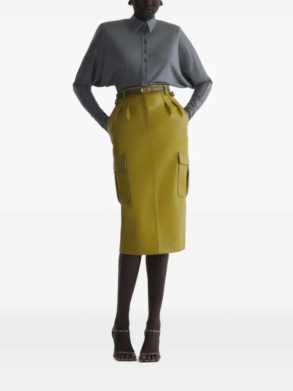 Mugler Body met vleemuismouwen Geel