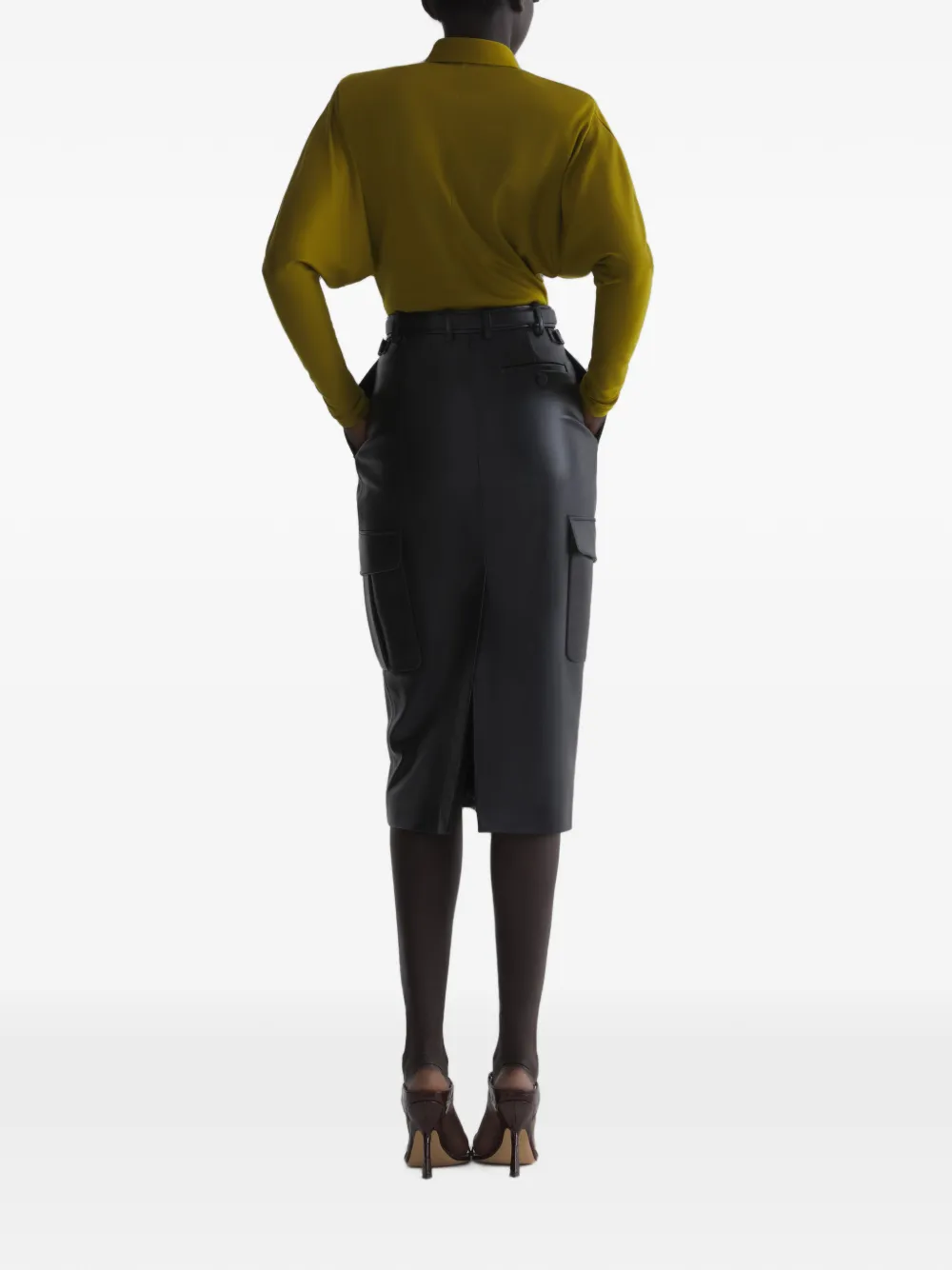 Mugler Polobody met vleermuismouwen Groen