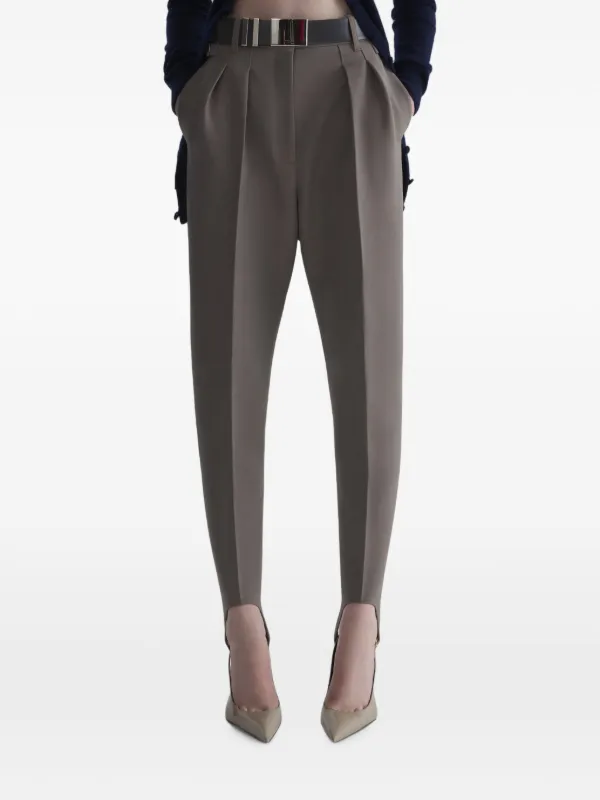 Mugler Taupe Carrot Pants in Grey