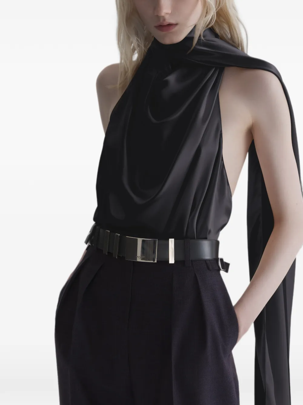 Mugler Sjaaltop met open achterkant Zwart