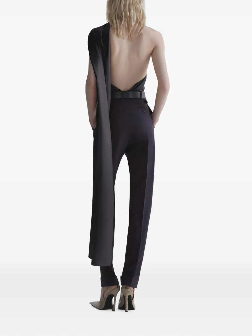 Mugler Sjaaltop met open achterkant Zwart