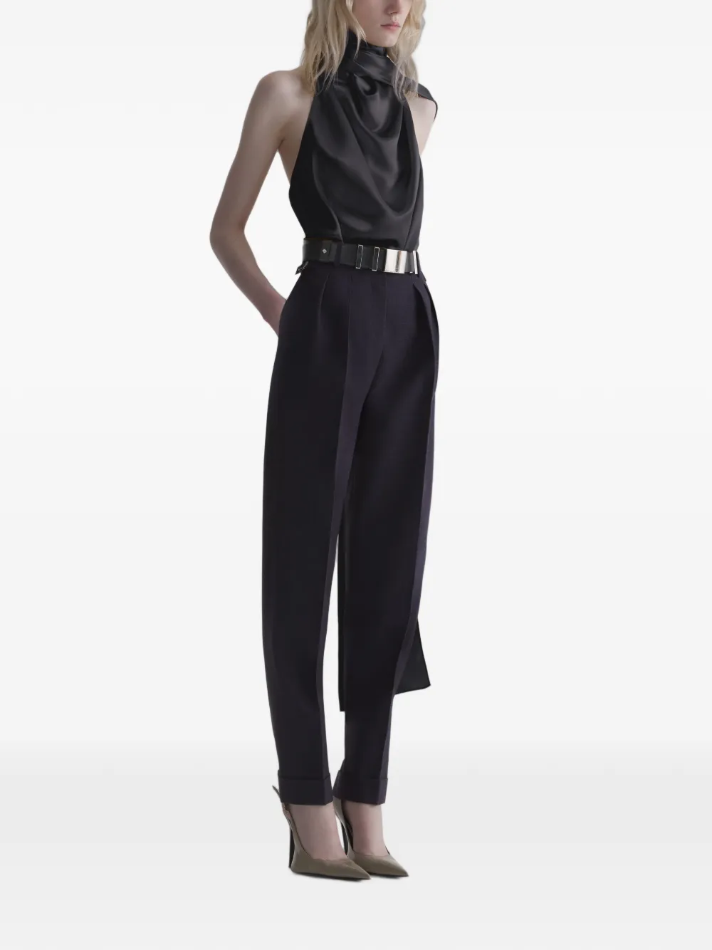 Mugler Sjaaltop met open achterkant Zwart