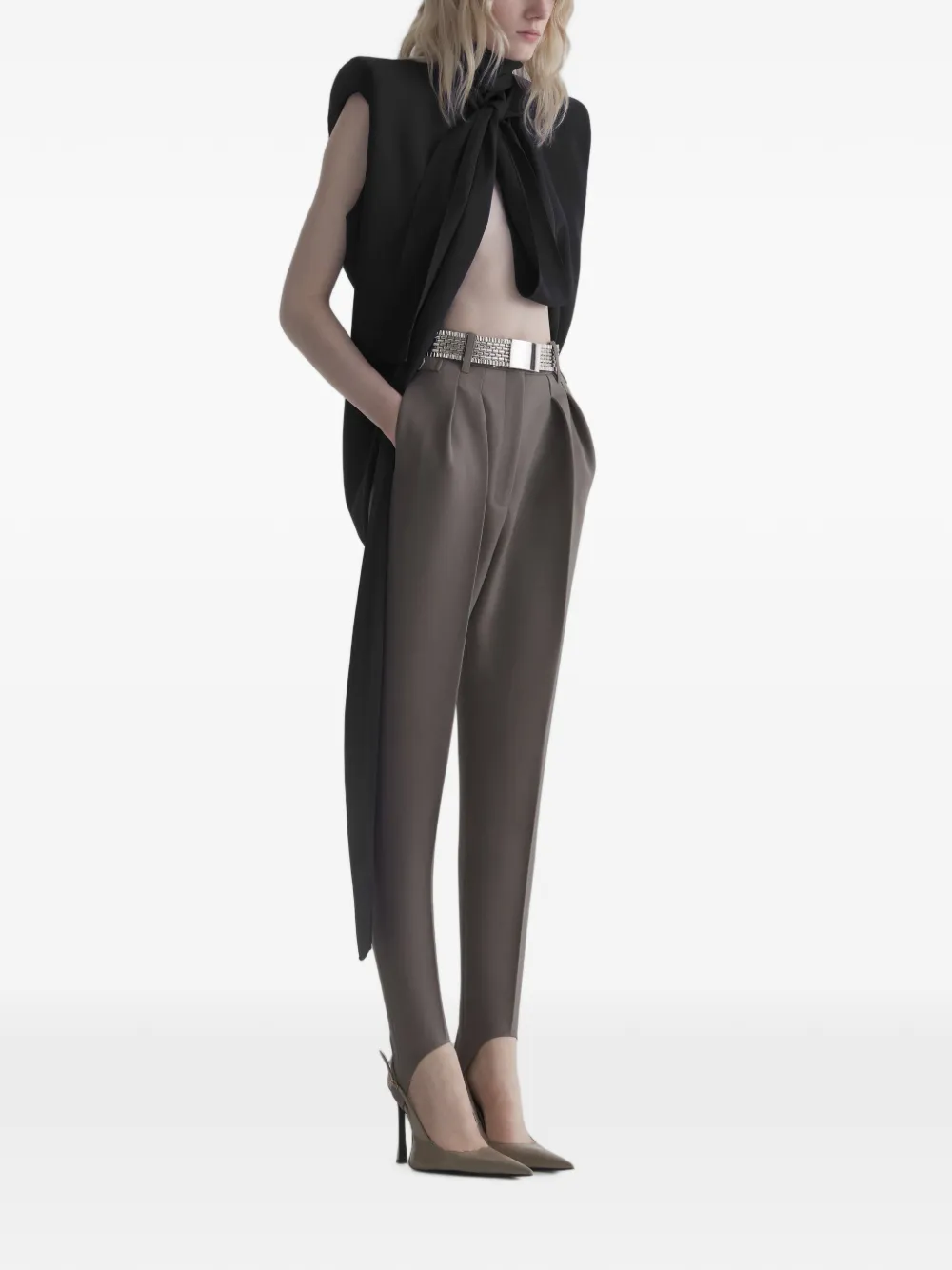Mugler Gedrapeerde top Zwart