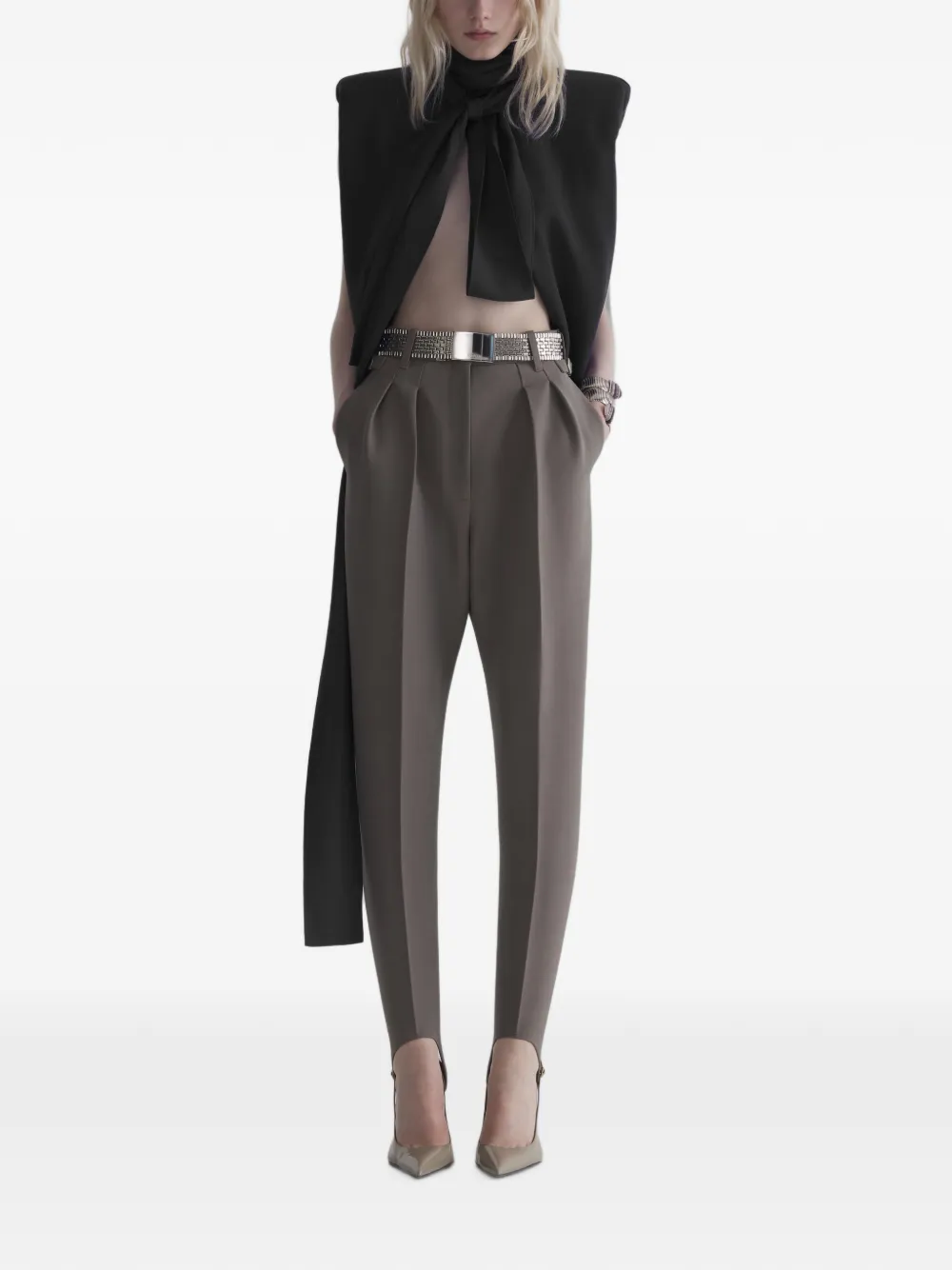 Mugler black draped top