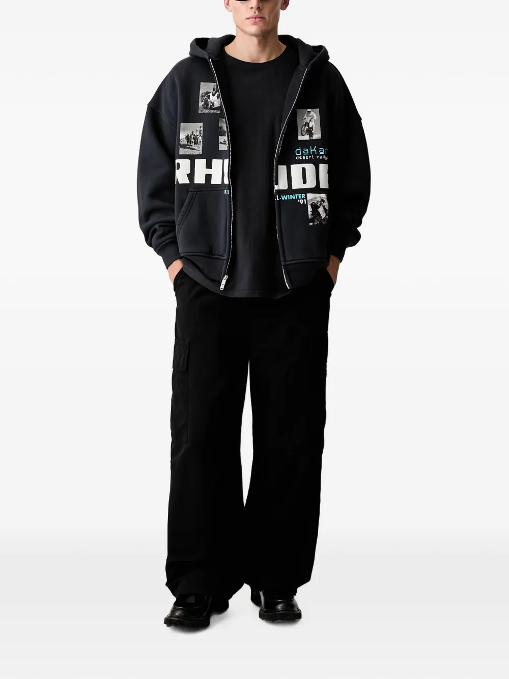 RHUDE T-shirt met logoprint Zwart