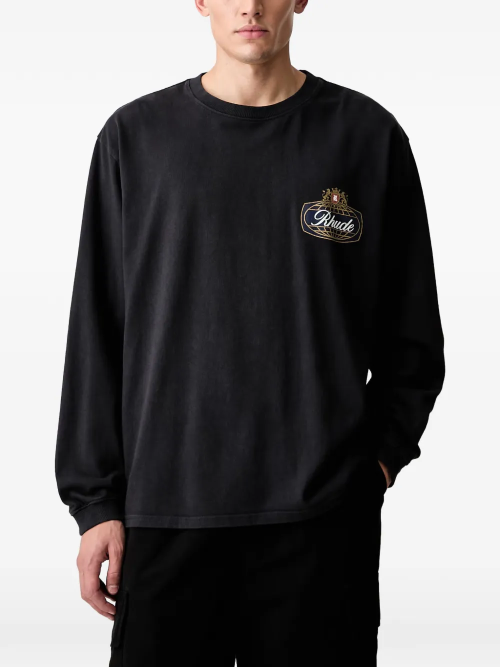 RHUDE logo-print long-sleeve T-shirt - Nero