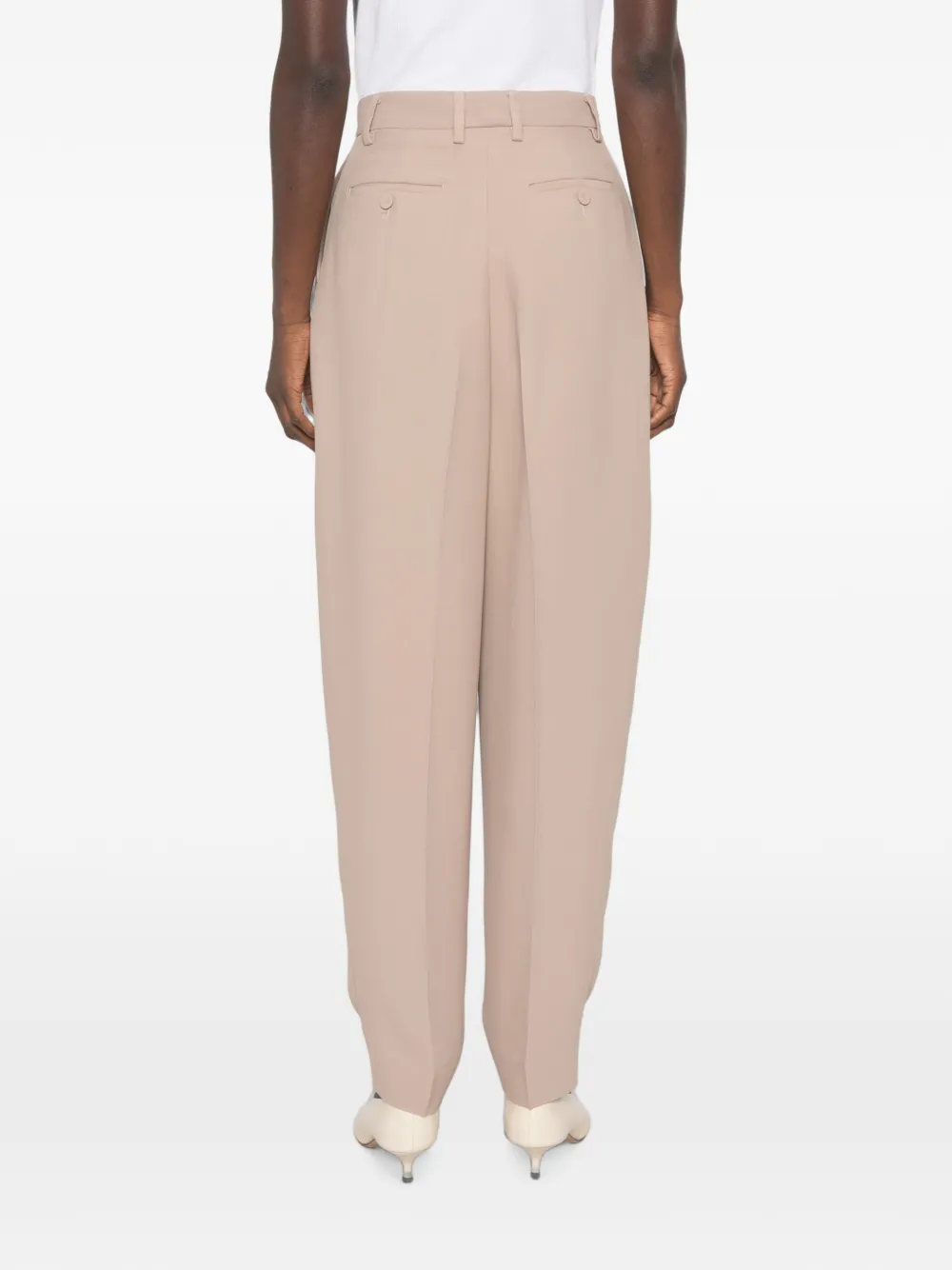 Fabiana Filippi Plooibroek met toelopende pijpen Beige