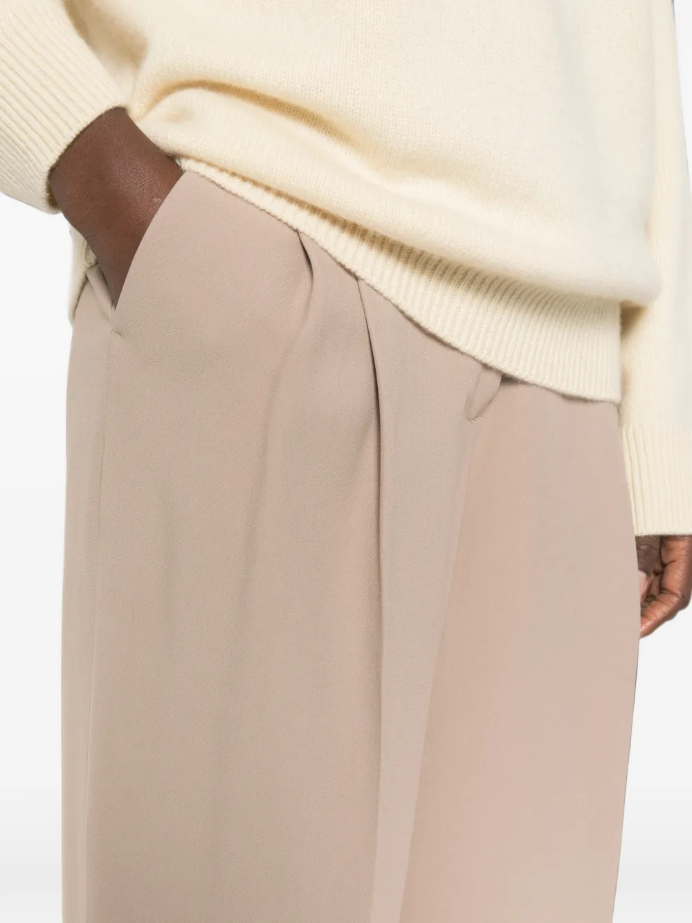 Fabiana Filippi Plooibroek met toelopende pijpen Beige