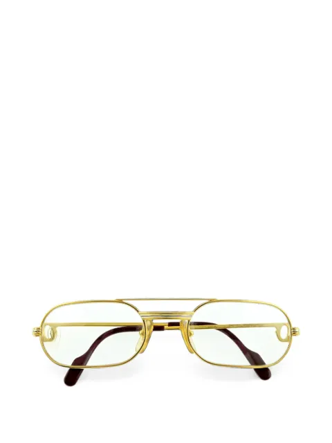 Cartier gafas Must Louis con montura oval y doble puente 1980