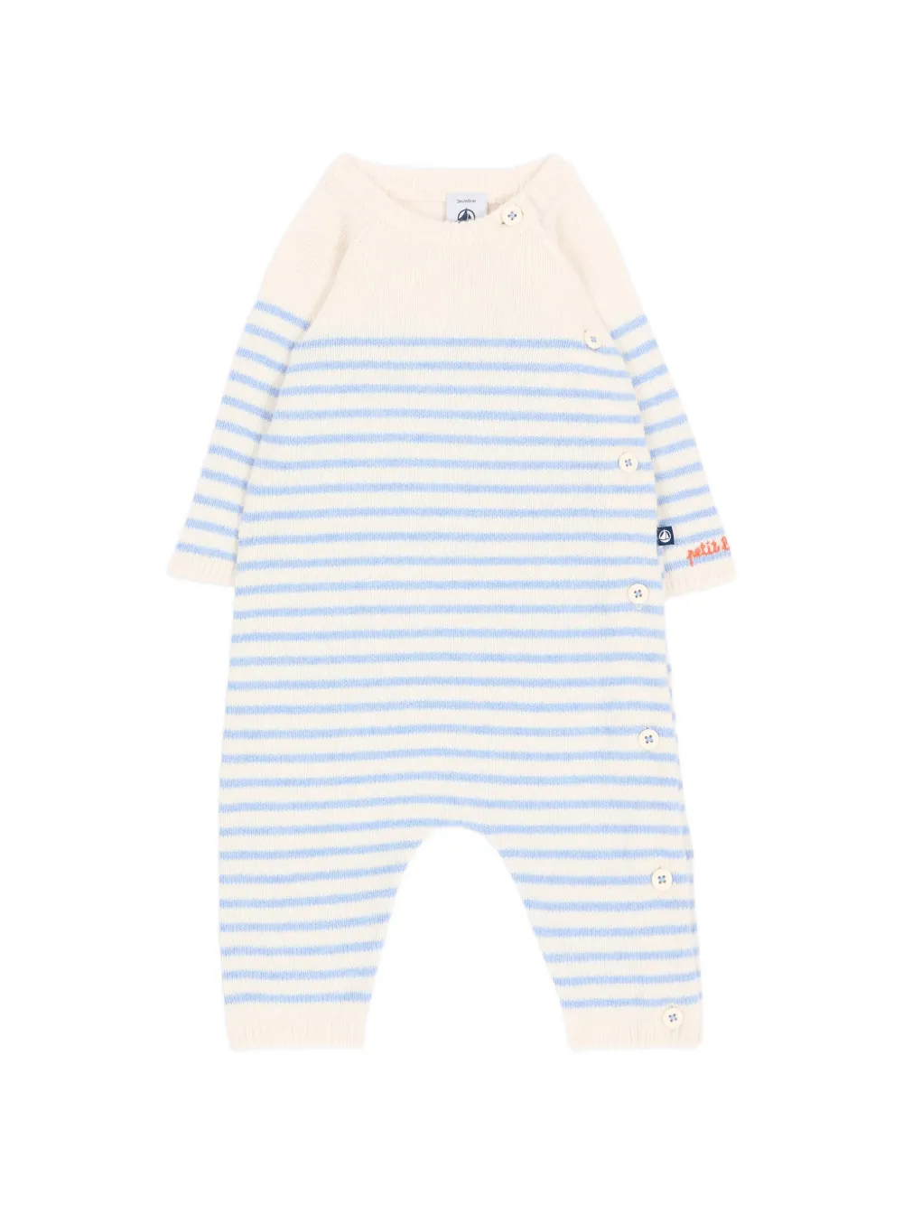 Petit Bateau striped button-fastening jumpsuit - Nude