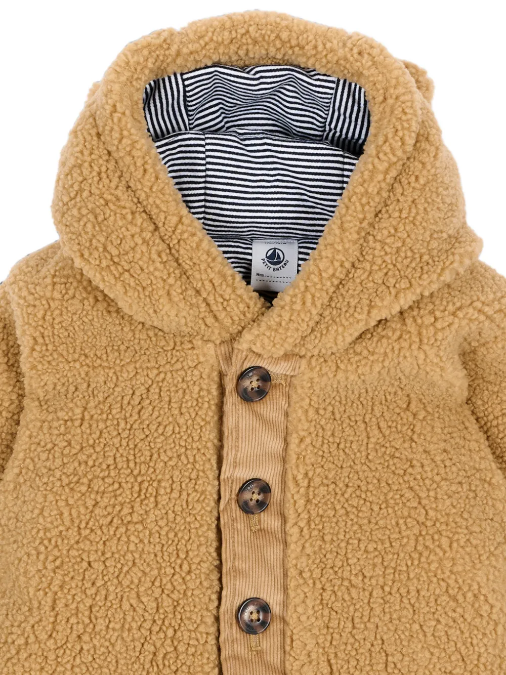 Petit Bateau Jack van imitatiebont met capuchon Beige