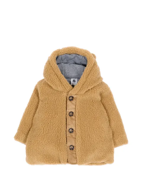 Petit Bateau hooded faux-fur jacket