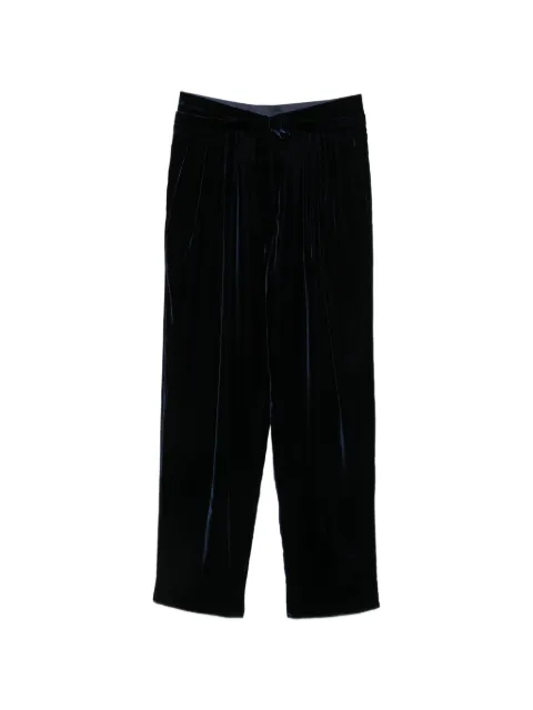Giorgio Armani velvet pleated tapered trousers
