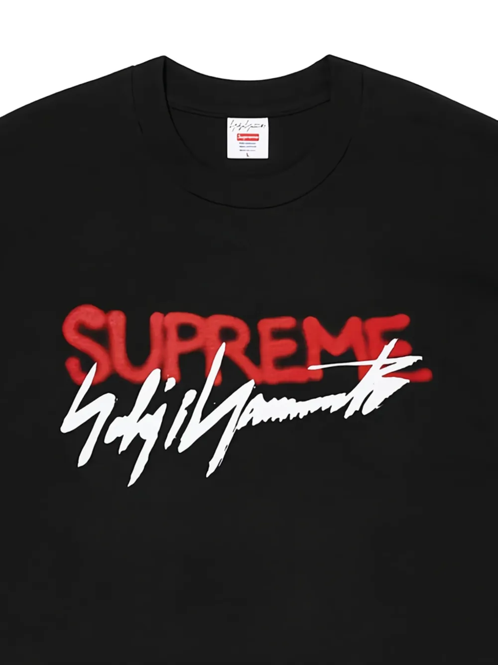 Supreme x Yohji Yamamoto T-shirt met logo-print Zwart
