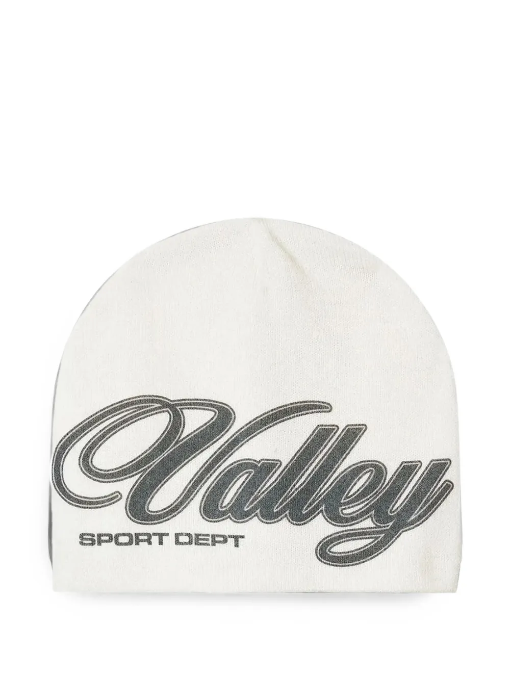 Vale Cursive-logo Knit Beanie In White