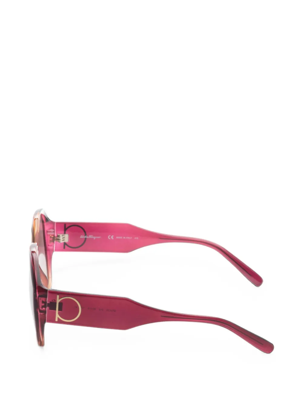 Ferragamo Eyewear Gancini zonnebril met geometrisch montuur Rood