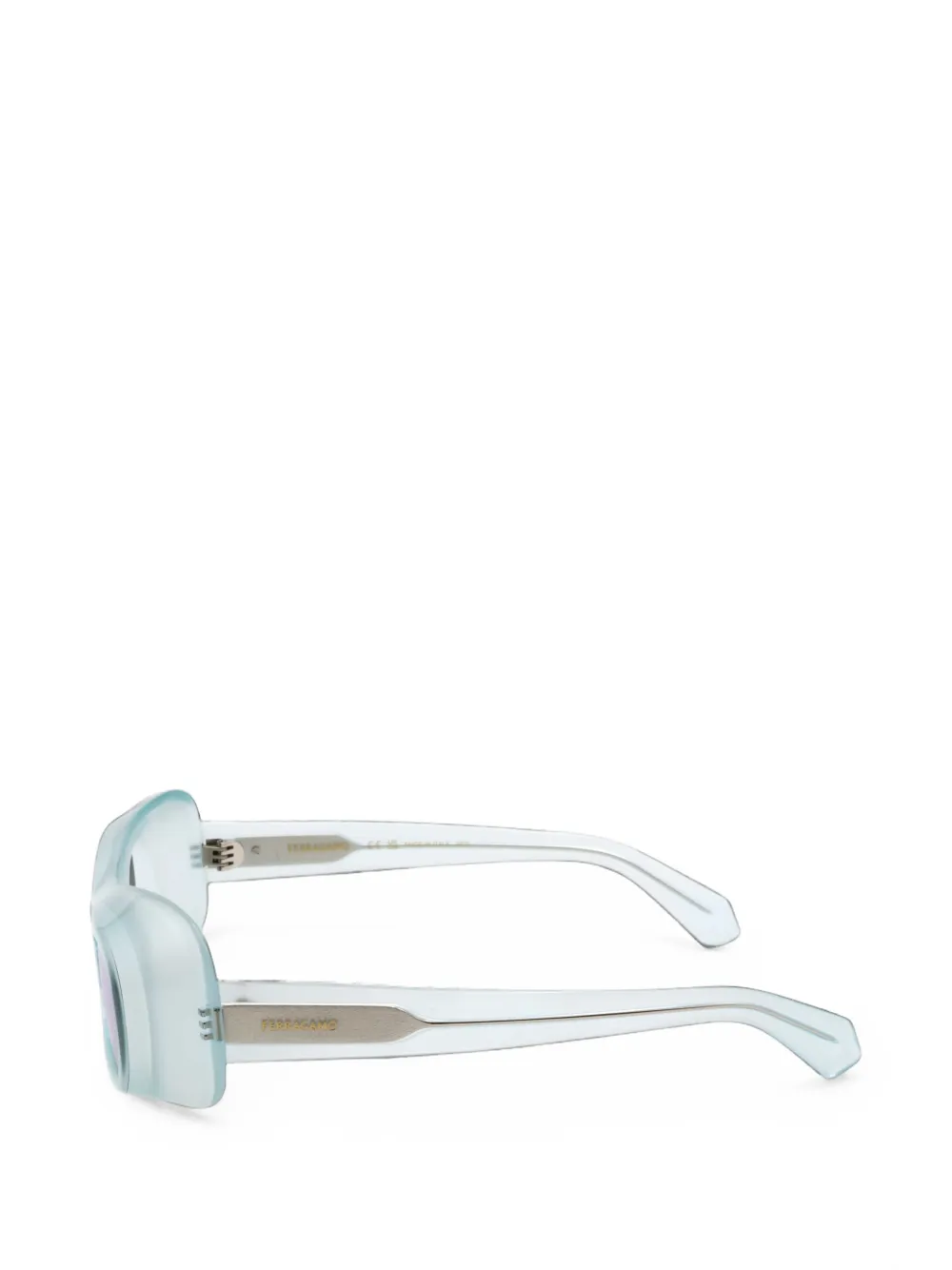 Ferragamo Eyewear Zonnebril met ovalen montuur Blauw