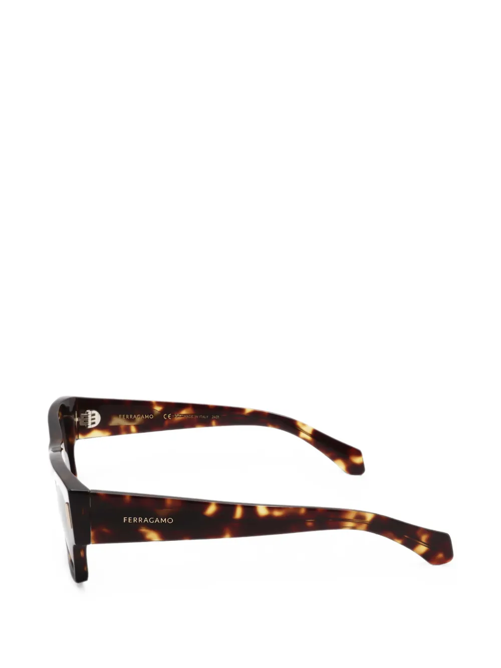 Ferragamo Eyewear Zonnebril met rechthoekig montuur Bruin