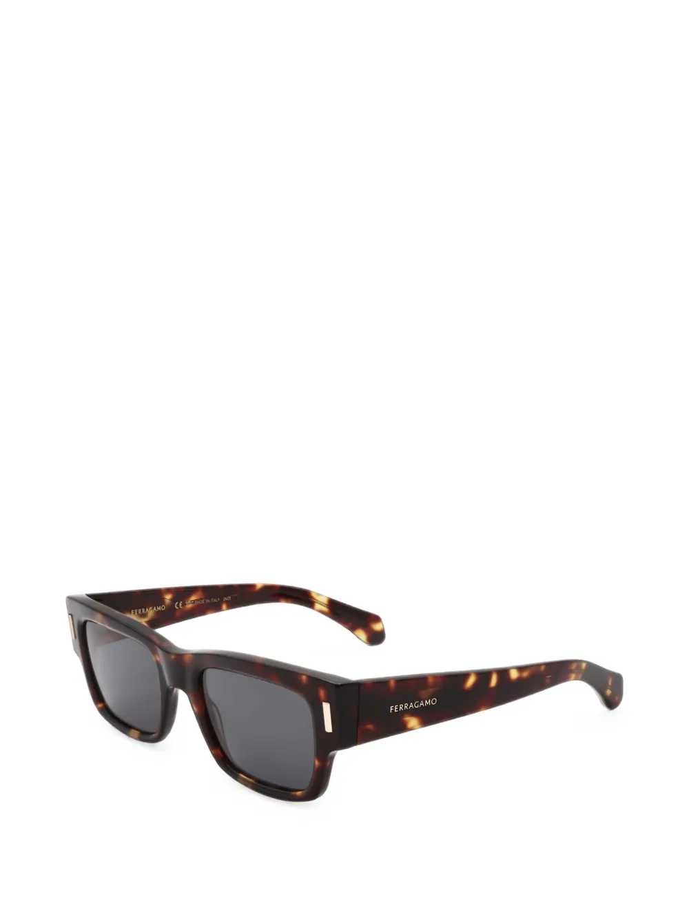 Ferragamo Eyewear Zonnebril met rechthoekig montuur Bruin