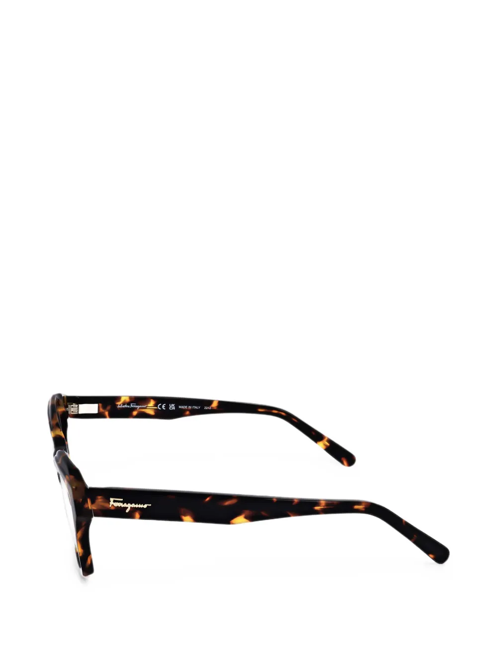 Ferragamo Eyewear Bril met schildpadschild-design Bruin