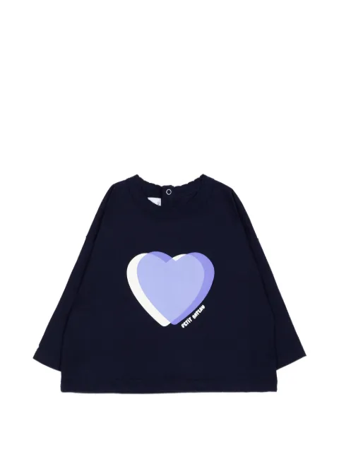 Petit Bateau heart-print long-sleeve T-shirt
