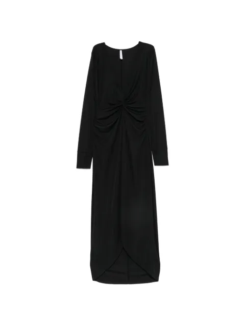 IMPERIAL twist-detail V-neck midi dress