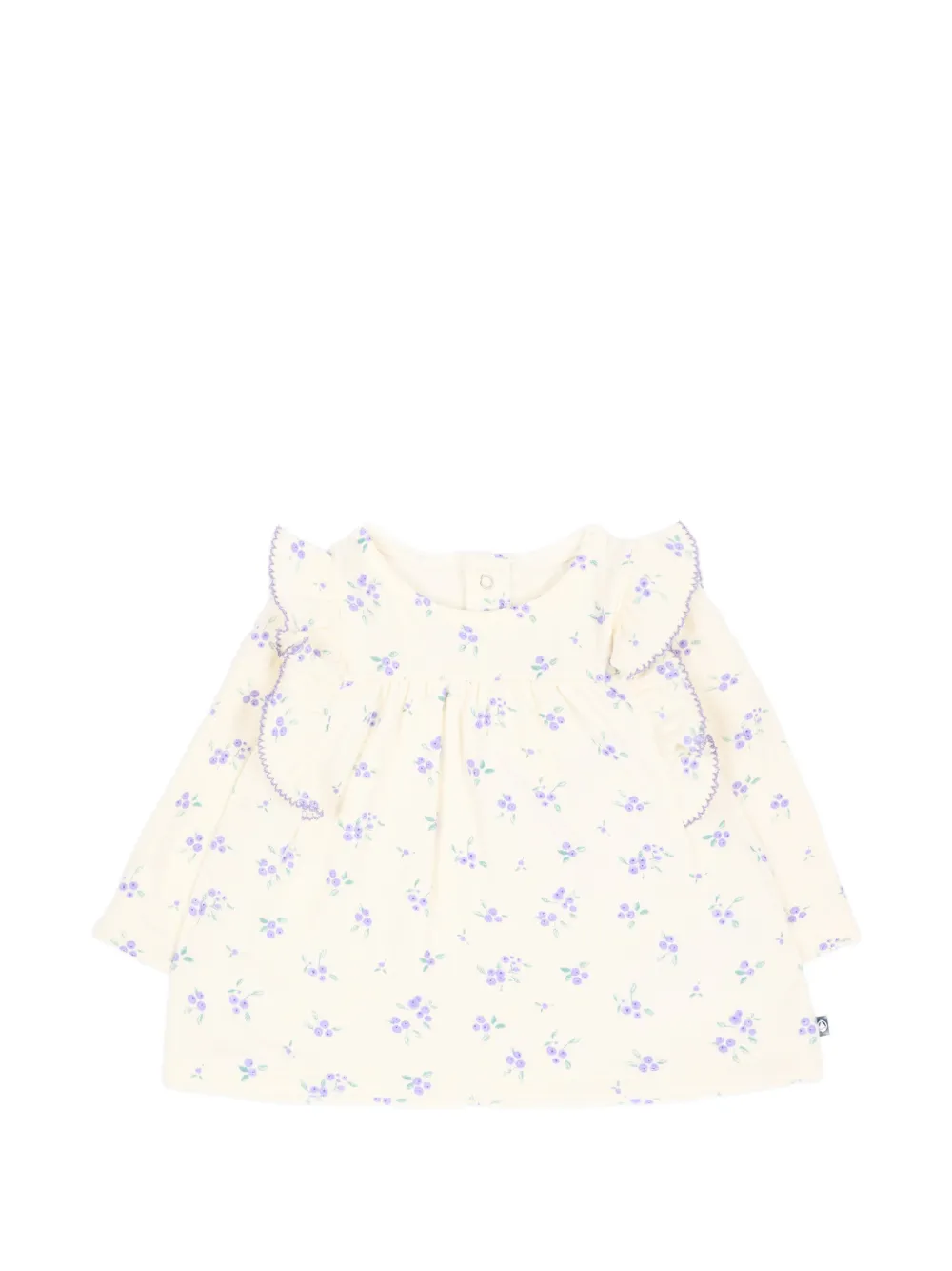 Petit Bateau Blusa a fiori con ruches - Bianco