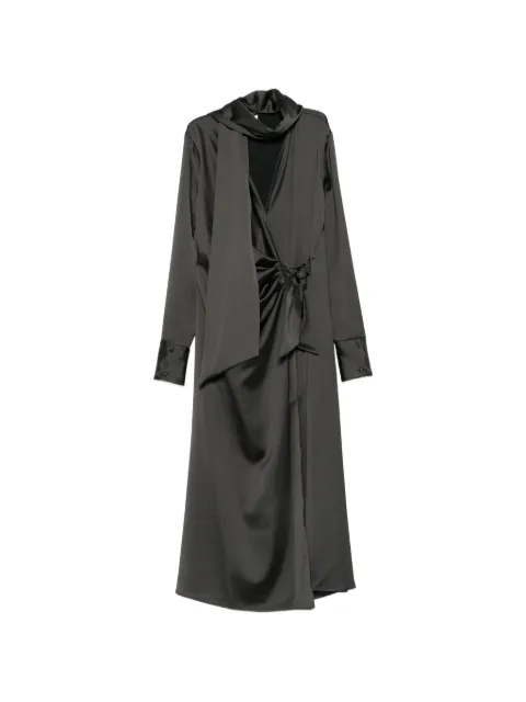 IMPERIAL satin-finish wrap midi dress