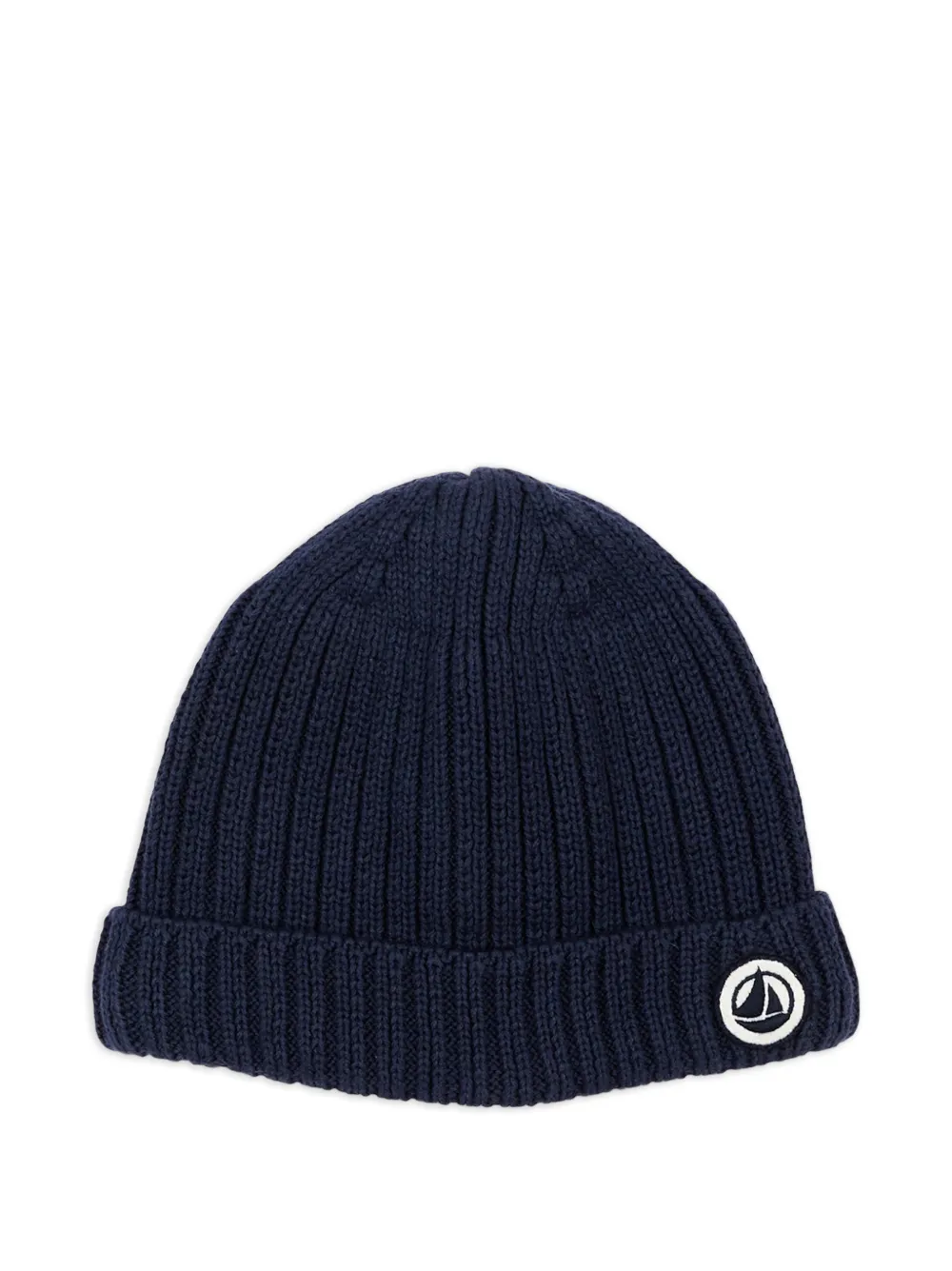 Petit Bateau Berretto a coste con applicazione logo - Blu