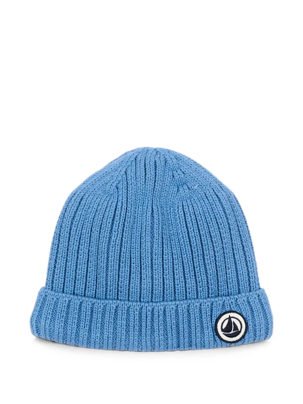 Petit Bateau ribbed-knit logo-patch beanie hat - Blu